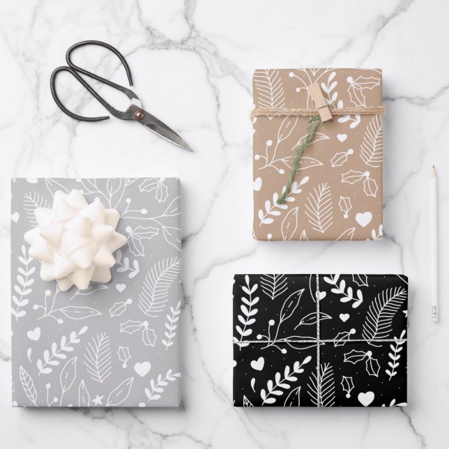 Holiday Wrapping Paper Set of 3 Sheets (Front)
