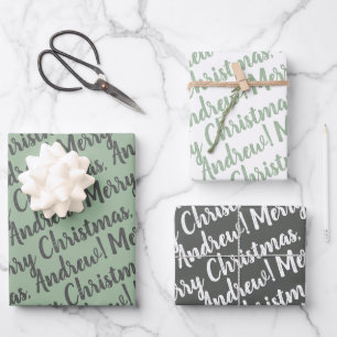 Holiday Wrapping Paper Set of 3 Sheets