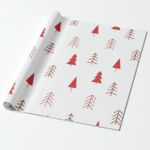 Holiday Wrapping Paper with Red Trees