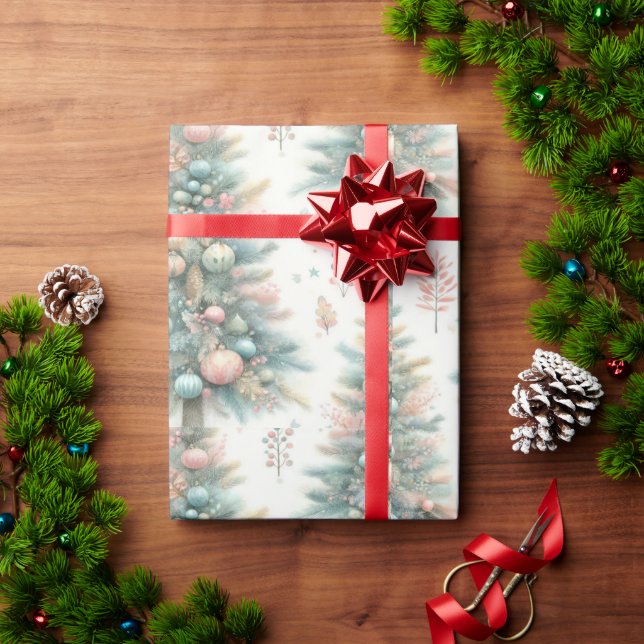 Holiday wrapping paper with trees (Holiday Gift)