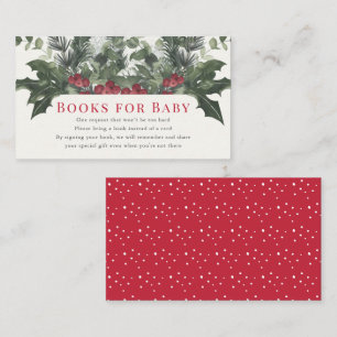 Holiday Wreath Baby Shower Book Reqest Enclosure C Card