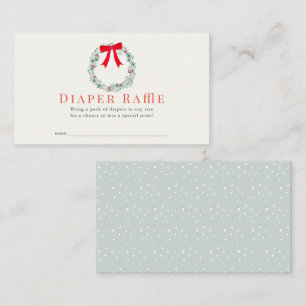 Holiday Wreath Baby Shower Diaper Raffle Ticket Enclosure Card