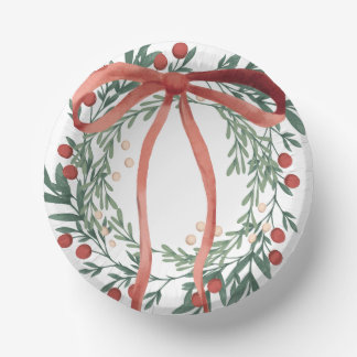 Holiday Wreath Bowls Paper Plate