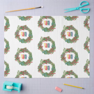 Holiday Wreath Business Logo Christmas  Tissue Paper