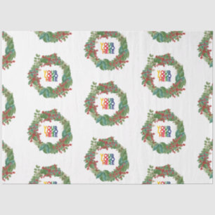 Holiday Wreath Business Logo Christmas Tissue Paper