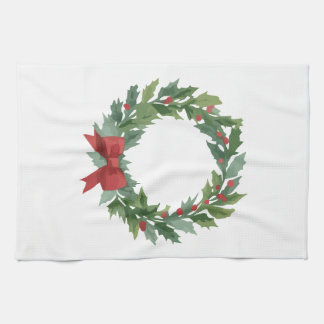 Holiday Wreath by Author Sommer Hamilton  Tea Towel