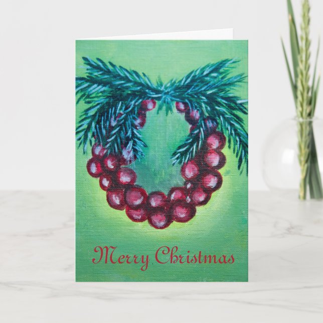 Holiday Wreath Christmas Card (Front)