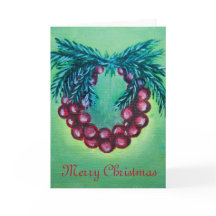 Holiday Wreath Christmas Card