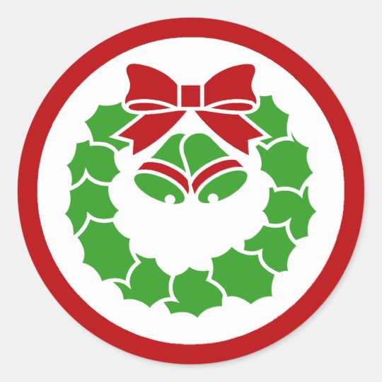 Holiday Wreath Classic Round Sticker