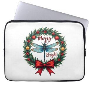 Holiday Wreath Dragonfly Laptop Sleeve