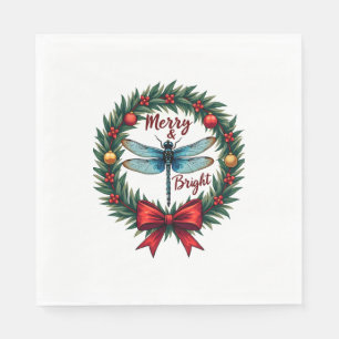 Holiday Wreath Dragonfly Napkin
