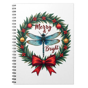 Holiday Wreath Dragonfly Notebook