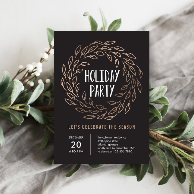 Holiday Wreath EDITABLE COLOR Party Invitation (Creator Uploaded)