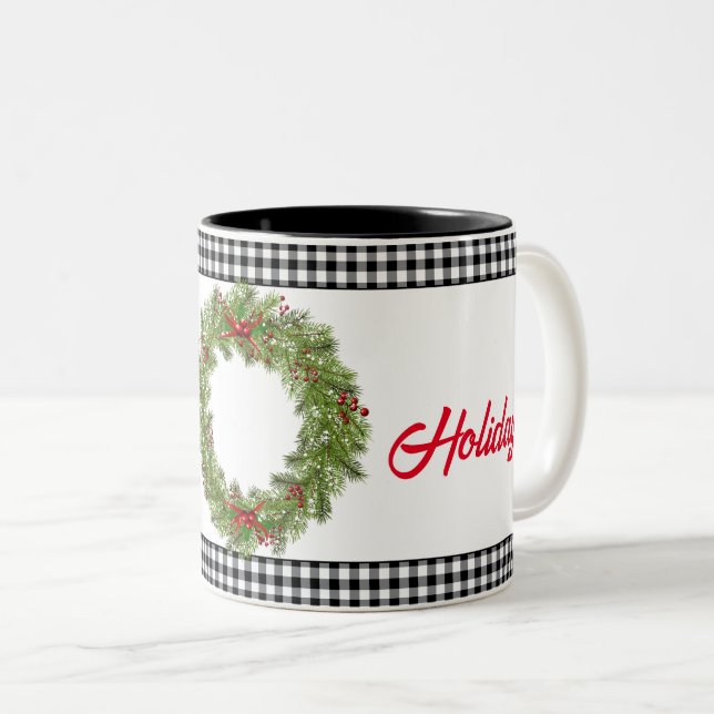 Holiday Wreath Mug (Front Right)