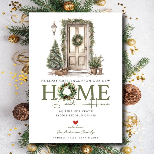 Holiday Wreath New Home Moving Announcement (Creator Uploaded)