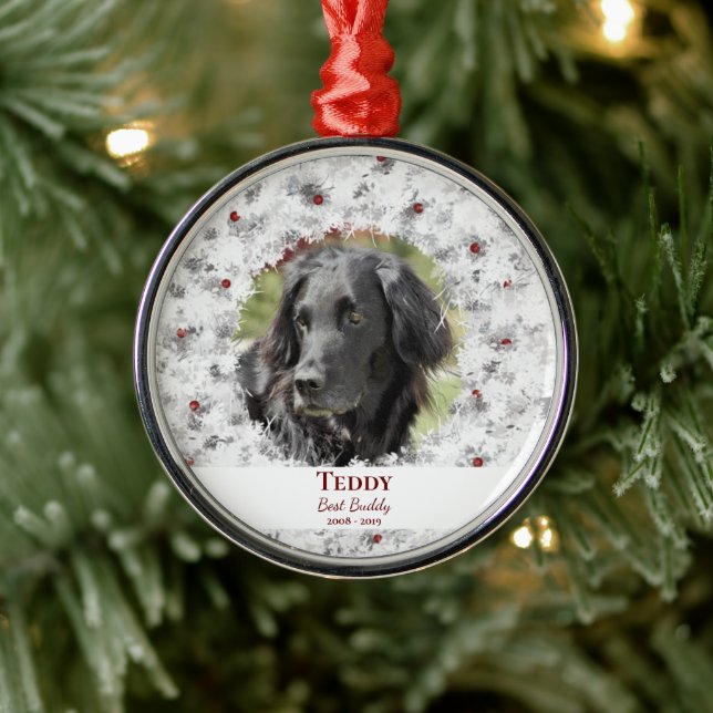 Holiday Wreath Pet Memorial Metal Tree Decoration (Tree)
