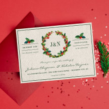 Holiday Wreath Poinsettia Christmas Wedding