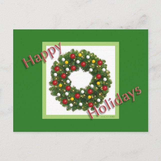 Holiday Wreath Postcard (Front)
