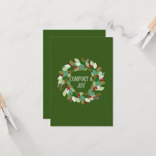 Holiday Wreath Red Berries and Leaves