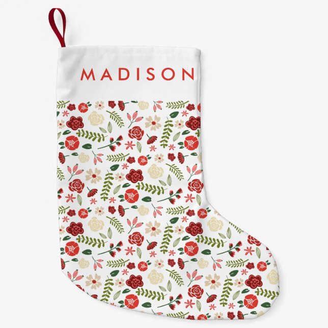 Holiday Wreath Small Christmas Stocking (Front)