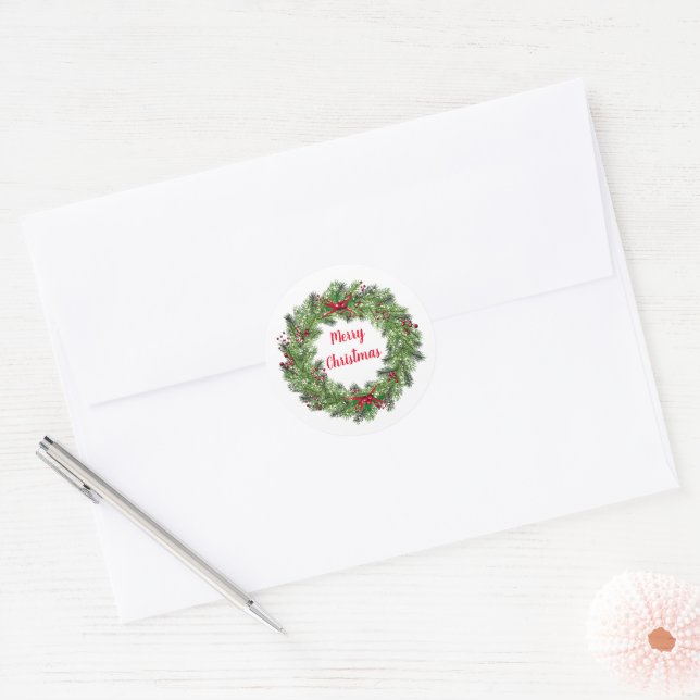 Holiday Wreath Stickers (Envelope)