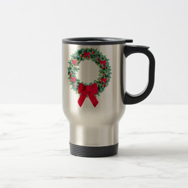Holiday Wreath Travel Mug (Right)