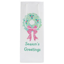 Holiday Wreath Wine Bag