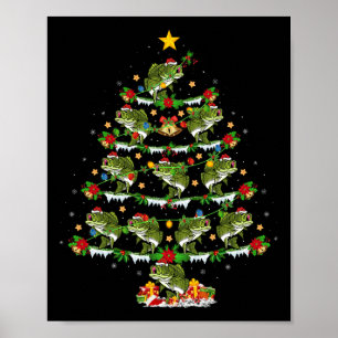 Holiday Xmas Lighting Santa B Fish Christmas Tree Poster
