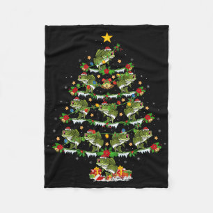 Holiday Xmas Lighting Santa Byss Fish Christmas Tr Fleece Blanket