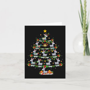 Holiday Xmas Lighting Santa Donkey Christmas Tree  Card