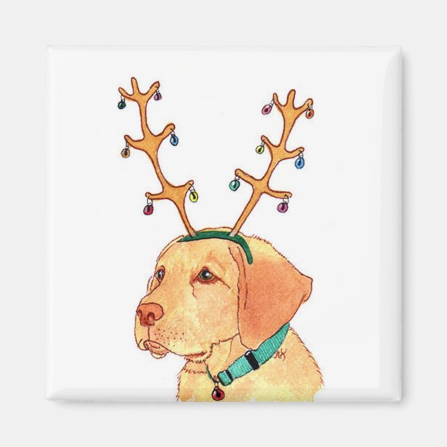 Holiday Yellow Lab Magnet (Front)