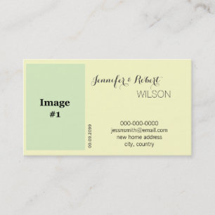 holiday yellow rose flower bride, groom new addres business card