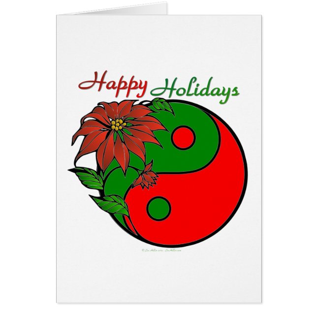 Holiday Yin Yang Poinsettia Green Red (Front)