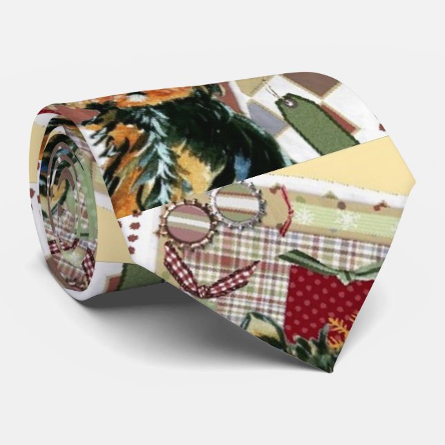 HOLIDAY YORKIES TIE (Rolled)