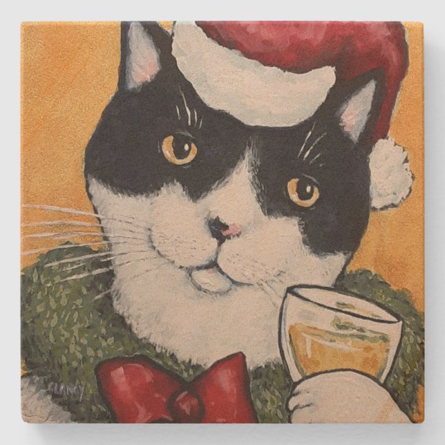 HolidayCheersCoaster Stone Coaster (Front)