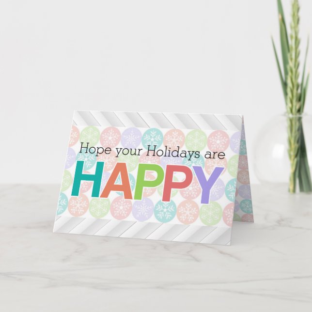 Holidays are Happy, Colourful Pastel Promo Holiday Card (Front)