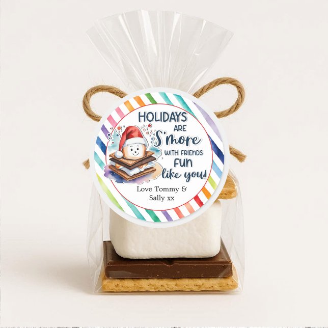 Holidays Are S'more Fun With Friends Like You Classic Round Sticker (Creator Uploaded)