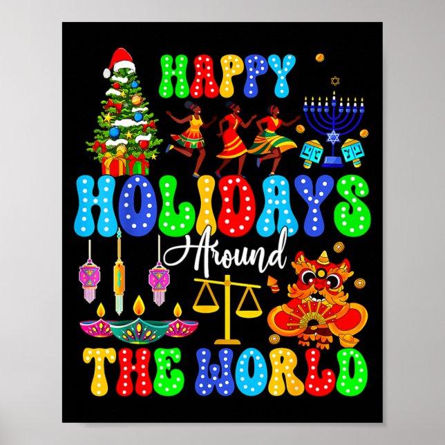 Holidays Around World Xmas Hanukkah Kwanzaa Diwali Poster (Front)