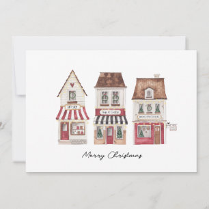 Holidays card with Christmas gift stores