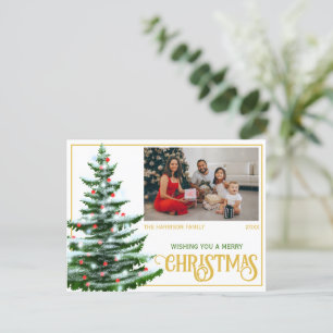 Holidays Christmas Tree Family Photo  Postcard