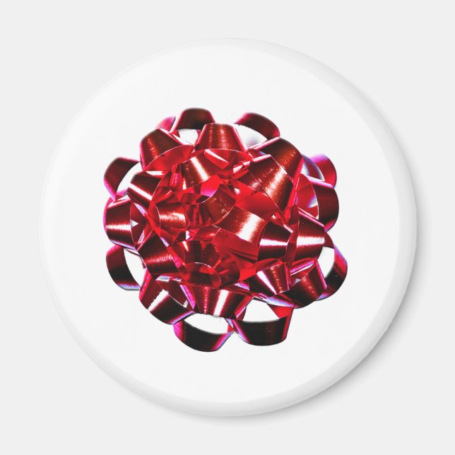 Holidays Christmas Winter Present Small Red Bow Magnet (Front)