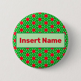 Holidays Customisable Name Tag Pin Button