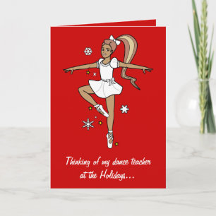 Holidays Dance Teacher Ballerina Holiday Card