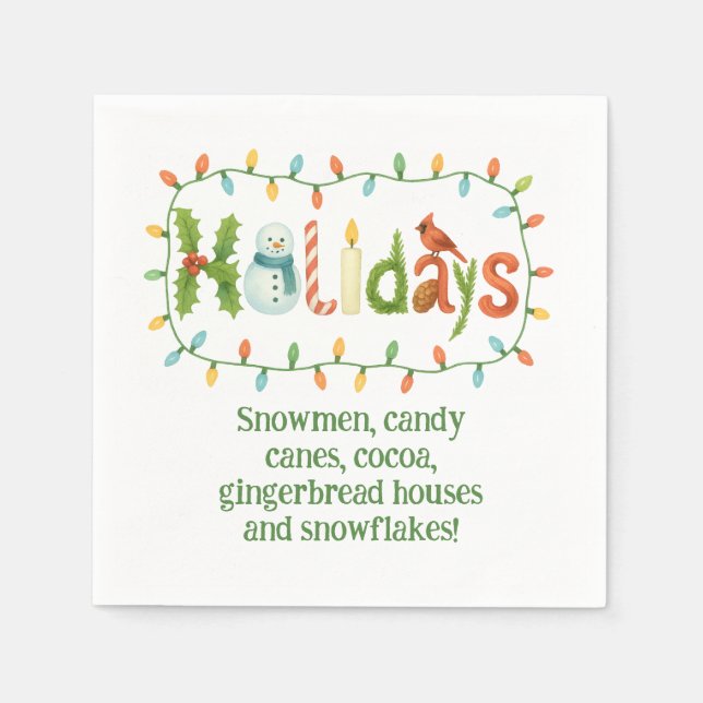 Holidays designed Christmas Napkin (Front)