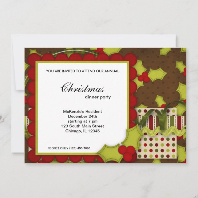 Holidays dinner invitation (Front)