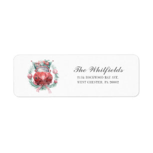 Holidays Family Wreath Red Car Return Address