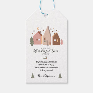 Holidays Gift Tags Boho Houses Personalised