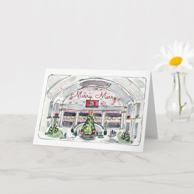 Holidays in the City Folded Greeting Card (Small Plant)