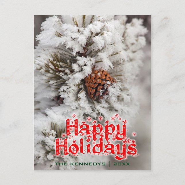 Holidays - Lodgepole Pine Cone at Yellowstone Holiday Postcard (Front)