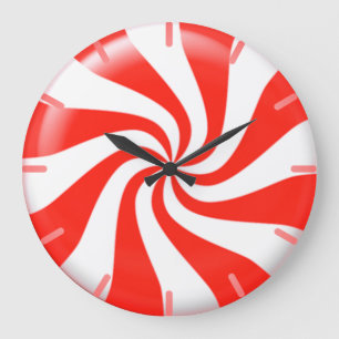 Holidays Mint Candy Custom Large Clock